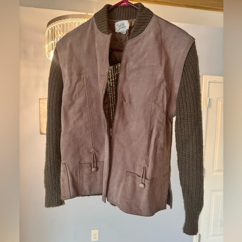 Vintage Lily Of California Suede Leather Jacket. Size Large